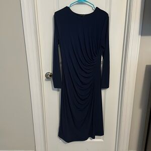 Banana Republic Navy Blue Bunch Waist Dress